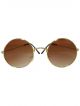 Round shape dual shade sunglasses with golden color frame