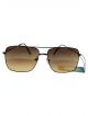 Rectangular dual shade sunglasses with Metallic brown color frame