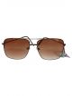 Rectangular dual shade sunglasses with Metallic color frame