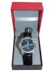 Wrist watch for men with BLUE dial case and black strap