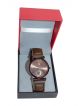 Wrist watch for men with Brown dial case and brown strap