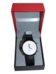 Wrist watch for men with White dial case and Black strap