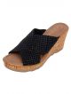 Catwalk Black Wedges Heel Sandals