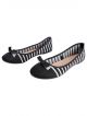 CARLTON LONDON Striped Ballerinas with Bow Accent
