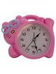 Cute cat table clock with alarm (Pink)
