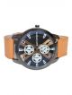 Sports wrist watch for men with brown strap