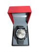 Sports wrist watch for men with grey strap and silver dial case 