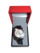 Sports wrist watch for men with Black strap and White dial case 