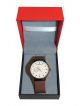 Silicone Strap Round dial wrist watch (Brown)