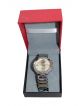 Wrist Watch for Men with silver stainless steel chain with silver dial case