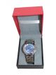 Wrist Watch for Men with silver stainless steel chain with Blue dial case