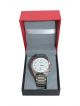 Wrist Watch for Men with silver stainless steel chain with white dial case