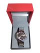 Wrist Watch for Men with silver stainless steel chain with Brown dial case