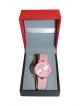 Women Wrist watch with pink color dial case and pink wrist strap