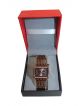 Women wrist watch with copper color chain and copper color dial case