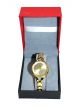 Women wrist watch with golden color chain and golden color dial case