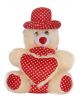 Cute heart Red  and beige color teddy Bear with Cap