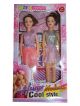 Cute 2 doll set in pink and Purple dress