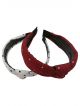 Fabric Elastic Knot Hairband Headband for Girls and Woman Hair Band  (Maroon and white)