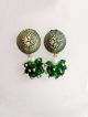 Beautful golden and green earrings