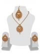 Beautiful golden necklace with earrings and maang tika