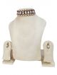Beautiful Stone studded white beads choker set with earrings