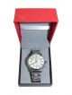 Stainless steel chain and White dial case wrist watch for men