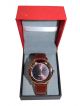 Analog Brown color Dial case and Brown Blue strap watch for men