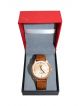 Analog copper color Dial case and Brown Blue strap watch for men