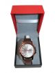 Analog Silver color Dial case brown color wrist strap watch for men