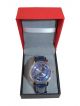 Analog navy color Dial case and navy color wrist strap watch for men