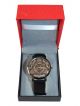 Wrist watch with black strap and black dial case