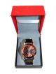 Analog brown Dial case and Brown color wrist strap watch for men