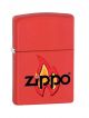 Zippo Lighter Red matte metal pocket lighter