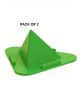 2 PCS Pyramid Shape Mobile Stand Compatible For All Mobiles And Tablets (Green Color)