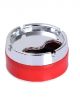 Rotating Lid Ashtray Chrome finish, Red Stainless Steel and Plastic Ashtray  