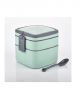  Double-Layer Square Lunch Box with Handle