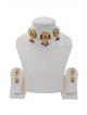 Stone studded choker set with earrings(Multicolor)