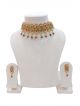 Golden color stone studed choker set with earrings