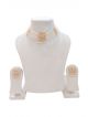 White beads chokar set with earrings