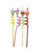 Curly 4 PCS Reusable Straws /Icecream design straw