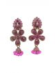 stone studded golden and Pink color earrings 