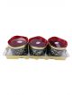 Golden and black traditional 3 serving box with serving tray