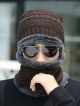 Winter Beanie Hat Neck Scarf Set Warm Knitted Fur Lined For Men & Women