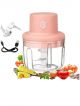 Electric Mini Garlic Chopper Portable Mini Chopper with USB Charging, Powerful Small Food Processor Garlic Masher Blender for Spice Meat Vegetable Nuts 