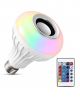 Smart RGB Change 12W B22 Bluetooth 3.0 Speaker Music LED Light Bulb with 24 Key Remote Controller for Home, Bedroom, Living Room, Party Decoration 