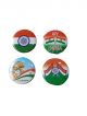 Indian Flag Republic Day Independence Day Round Pin Badge/Brooch for Shirt/Coat/Saree(Set of 4)