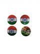 Indian Flag Republic Day Independence Day Round Pin Badge/Brooch for Shirt/Coat/Saree(Set of 4)