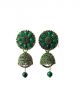 Green color stone studded jhumki for girls/women