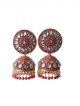 Red and golden color stone studded Big size jhumki